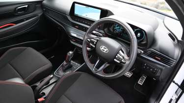 Hyundai i20 being driven in the UK - front interior 